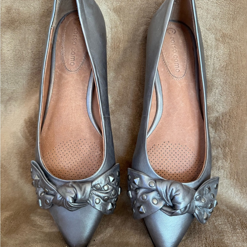 Nordstrom Women's Metallic Gray Flats